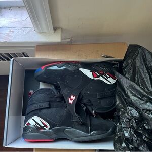 Jordan Black and Red High-Top Sneakers